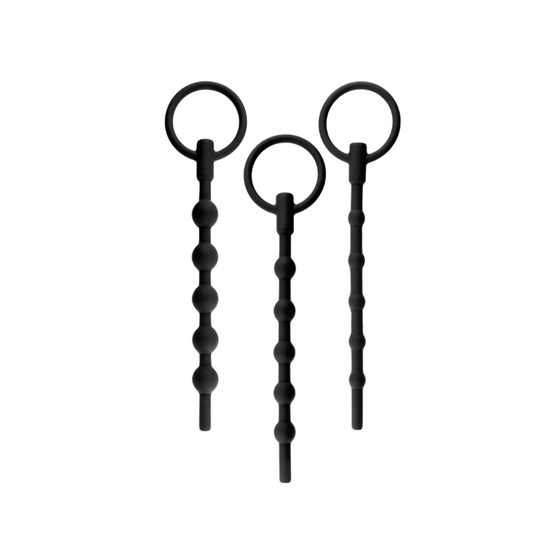 Knot Knot 3in1 Urethral Sounding Kit - Ribbed (Black)
