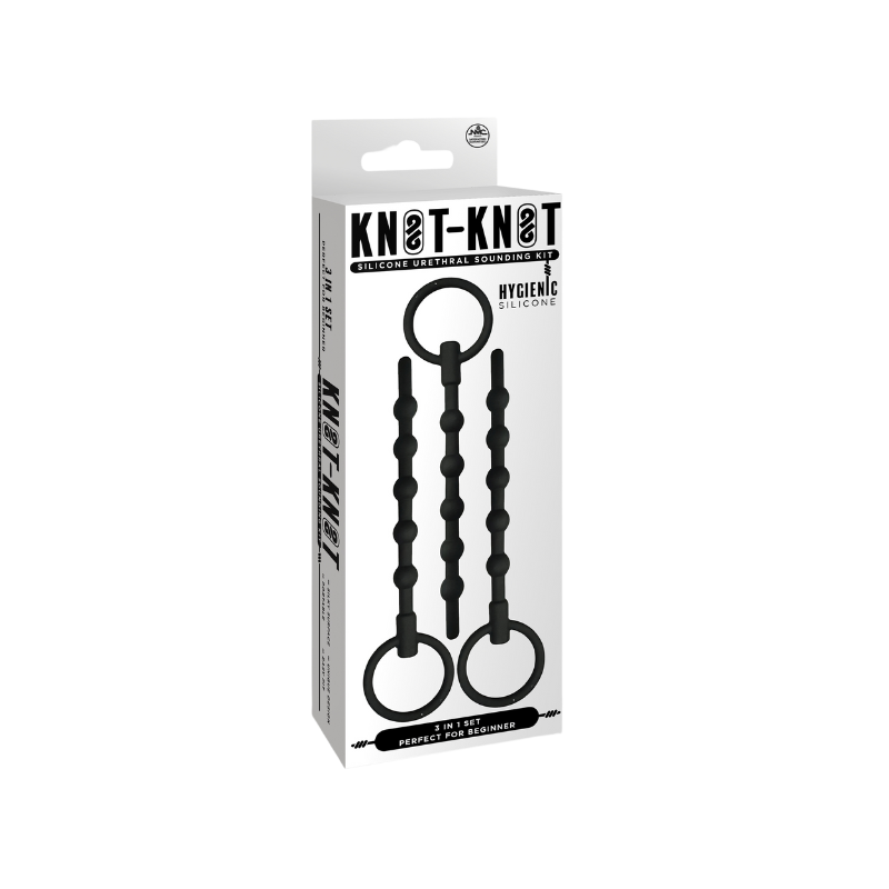 Knot Knot 3in1 Urethral Sounding Kit - Ribbed (Black)