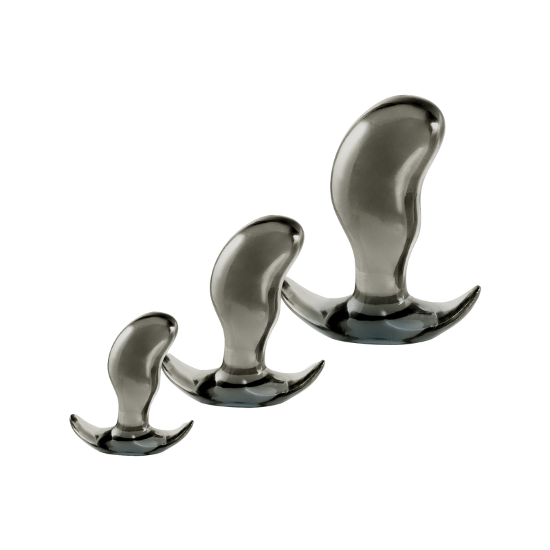 3 In 1 Anal Plug Kit Set (Bent smoke)