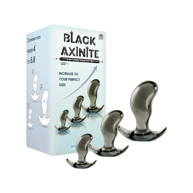 3 In 1 Anal Plug Kit Set (Bent smoke)
