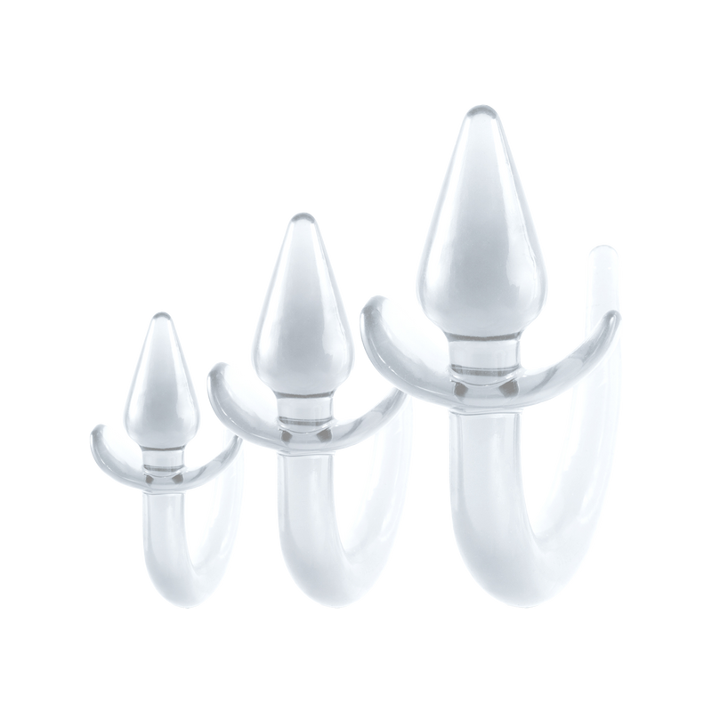 3 In 1 Anal Plug Kit with Tail (Clear)