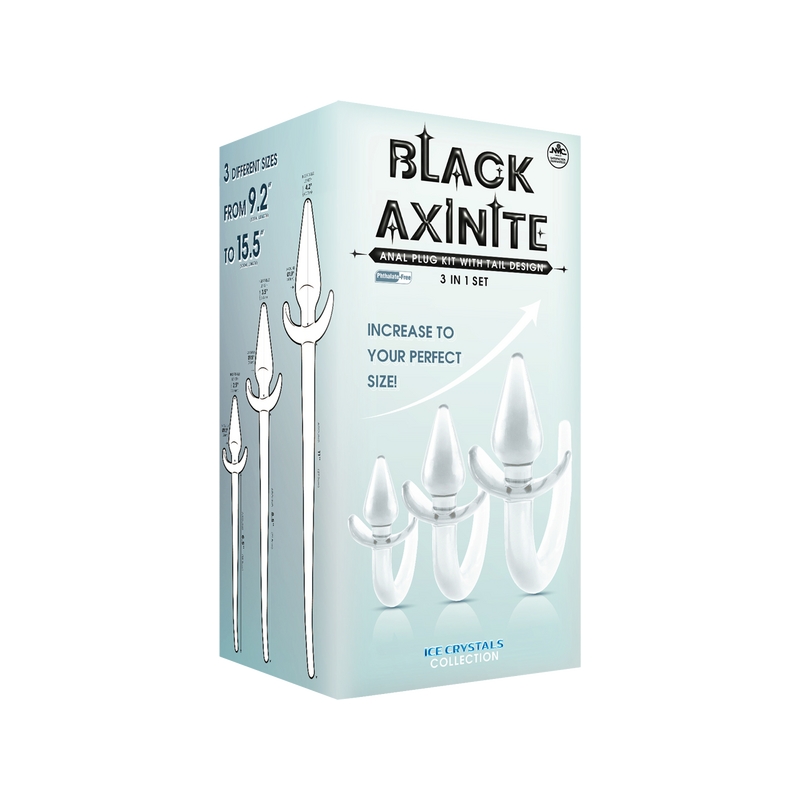 3 In 1 Anal Plug Kit with Tail (Clear)