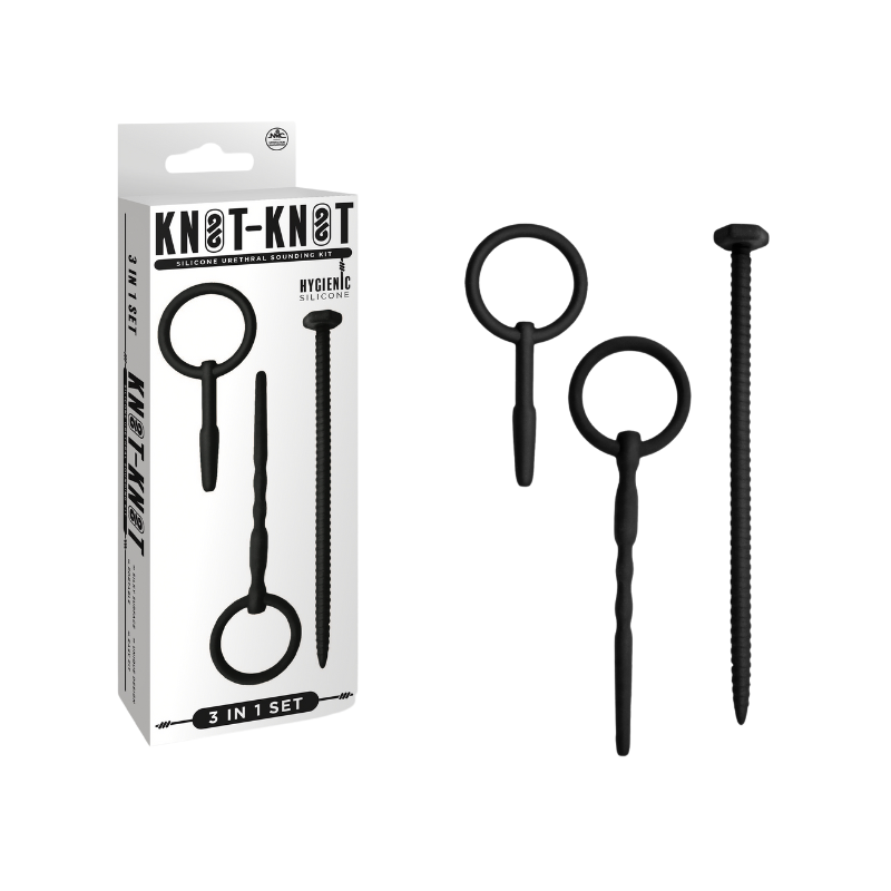 Knot Knot 3in1 Urethral Sounding Kit - Screw (Black)