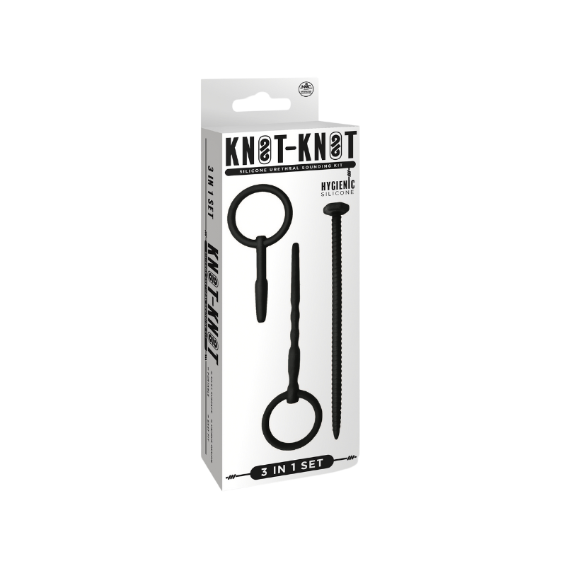 Knot Knot 3in1 Urethral Sounding Kit - Screw (Black)