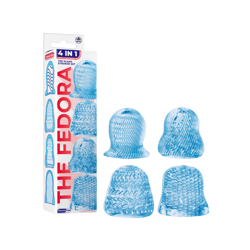 4 in 1 Glans Stroker Set (Blue)