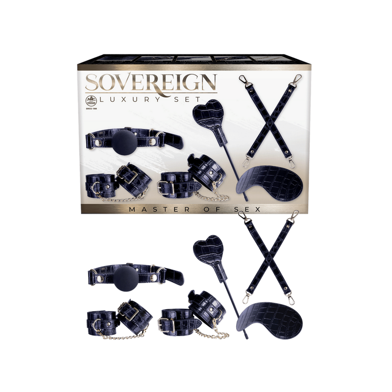 Sovereign Luxury Bondage Kit - Master of Sex (Black - Alligator Print)