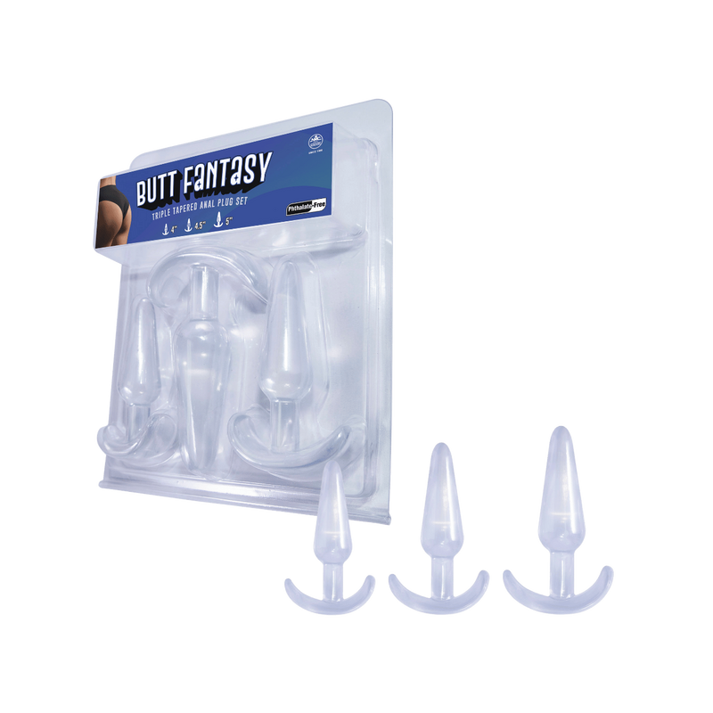 Butt Fantasy - Triple Tapered Anal Plug Set (Clear)