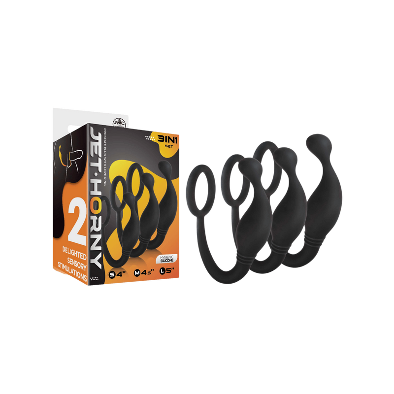 Prostate Plug with Love Ring (3 Piece Set)