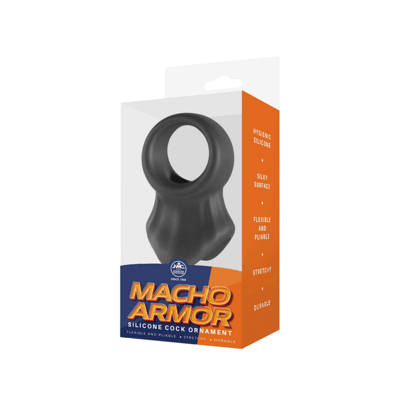 Macho Armor Silicone Cock & Ball Ring (Grey)