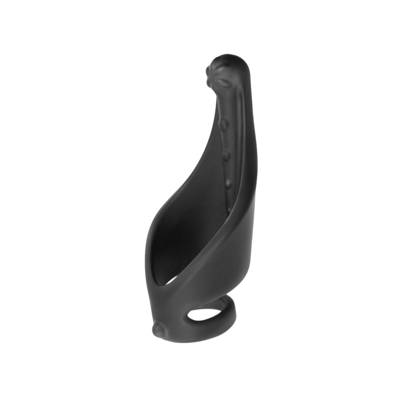 Cock Ring with Ball Strap and Clit Stimulator - A (Black)