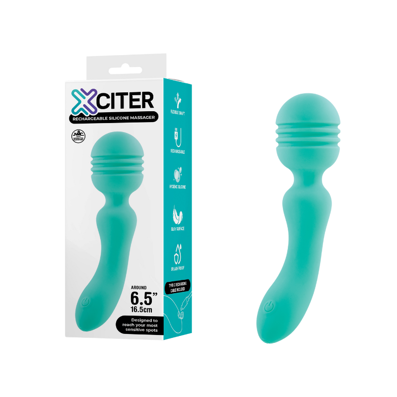 Exciter - Rechargeable Silicone Massager (Teal)