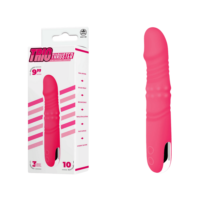 3 in 1 Silicone Vibrator (Pink)