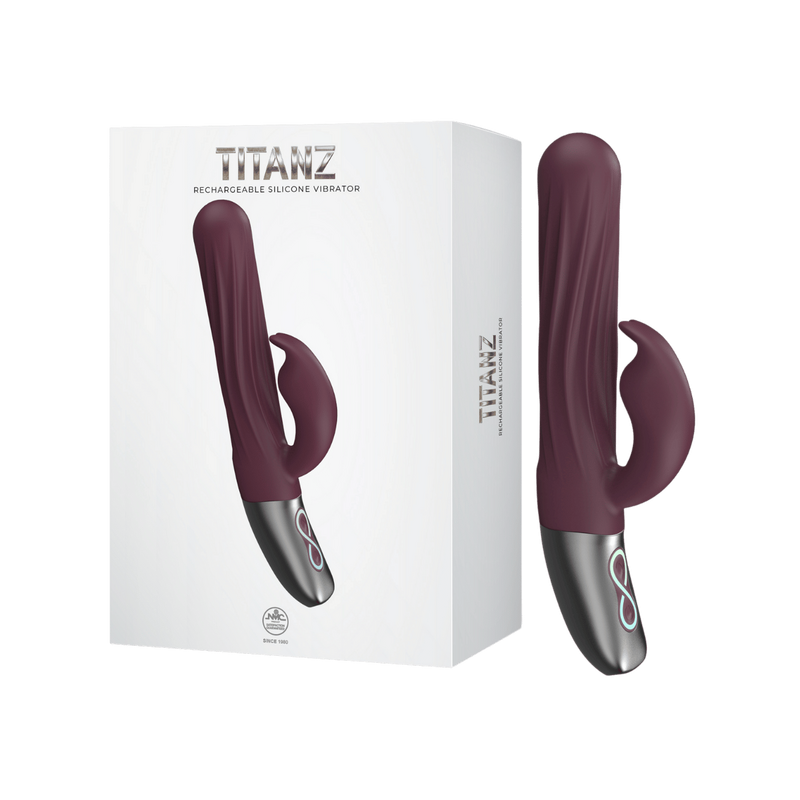 Titanz Thrusting Rabbit Vibrator - Excellent Power (Rubine Red)