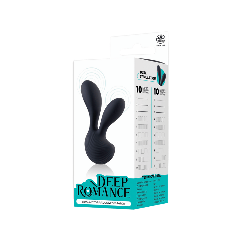 Dual Motors Silicone Vibrator (Black)