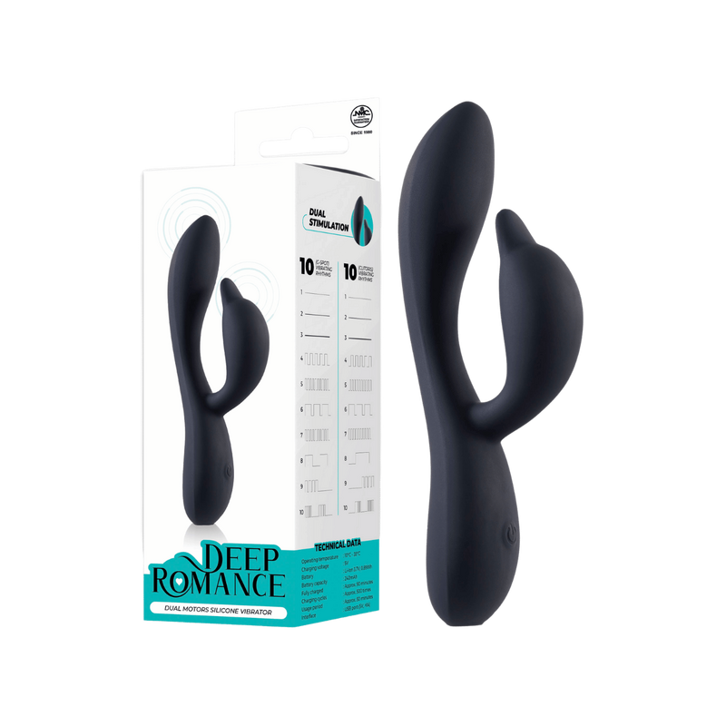 Dual Motor Silicone Vibrator (Black)