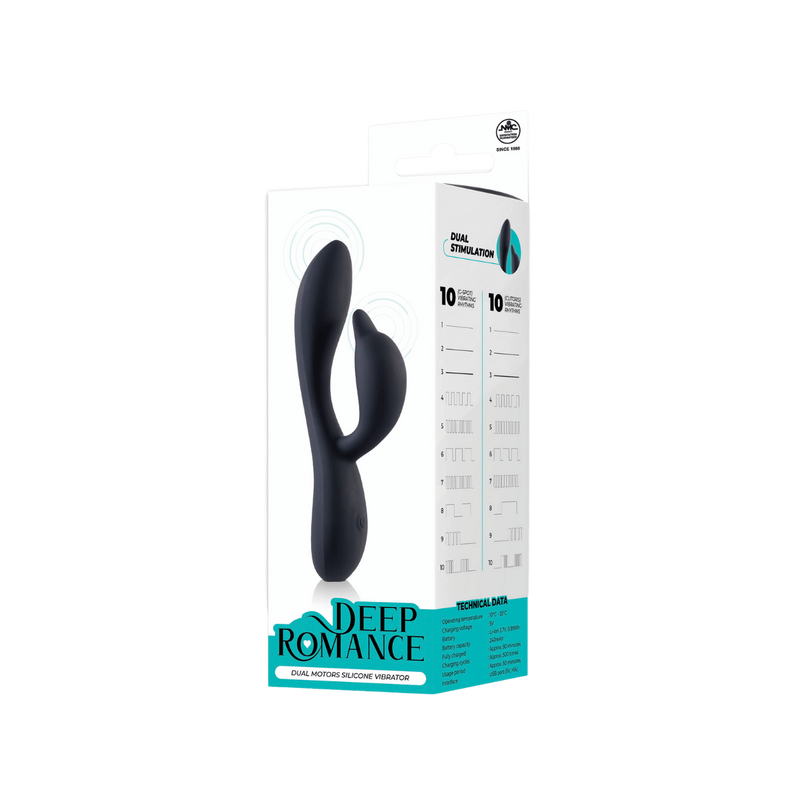 Dual Motor Silicone Vibrator (Black)