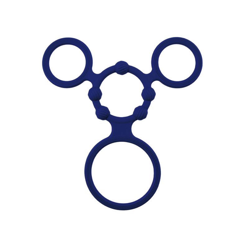 Triple Ring With Ball Stretcher - Endu Ring - Excellent Power (Blue)