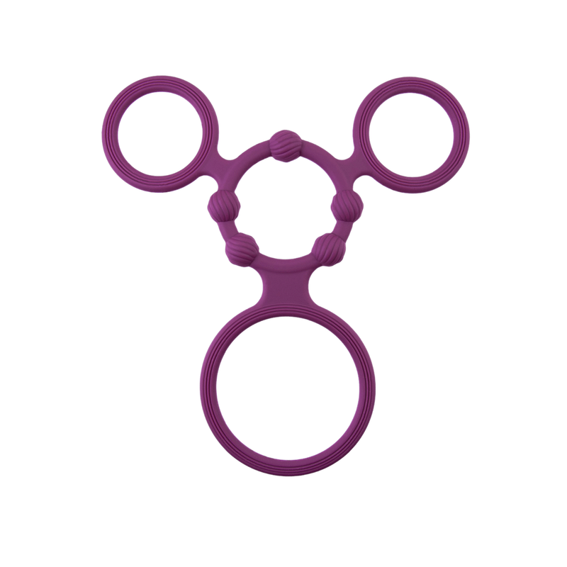 Triple Ring With Ball Stretcher - Endu Ring - Excellent Power (Purple)