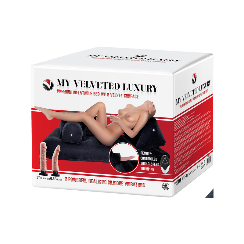 Premium Inflatable Bed with Velvet Surface (Black)