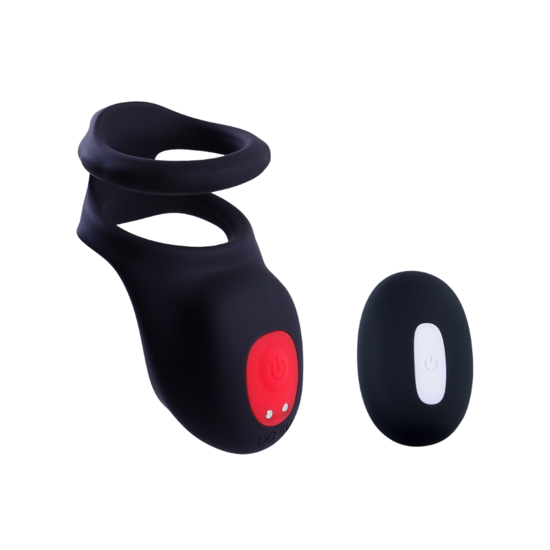 Cock & Scrotal Ornament with Clit Stimulator - B (Black)