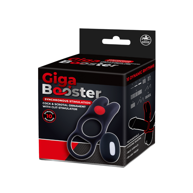 Cock & Scrotal Ornament with Clit Stimulator - C (Black)