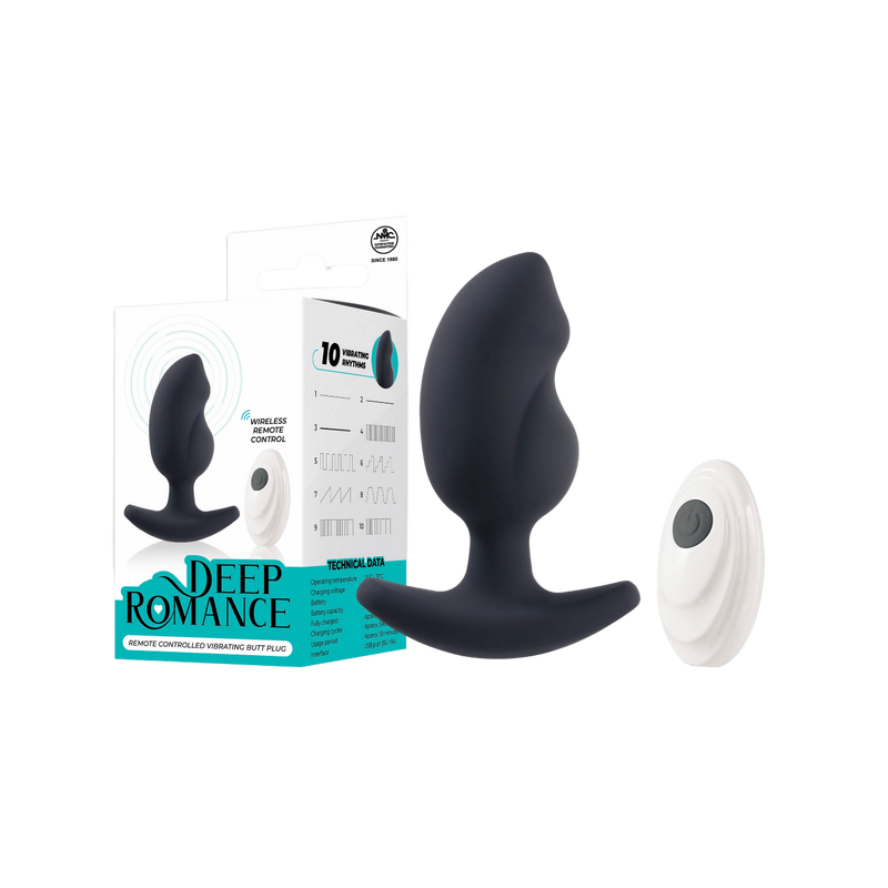 Deep Romance Vibrating Butt Plug (Black)