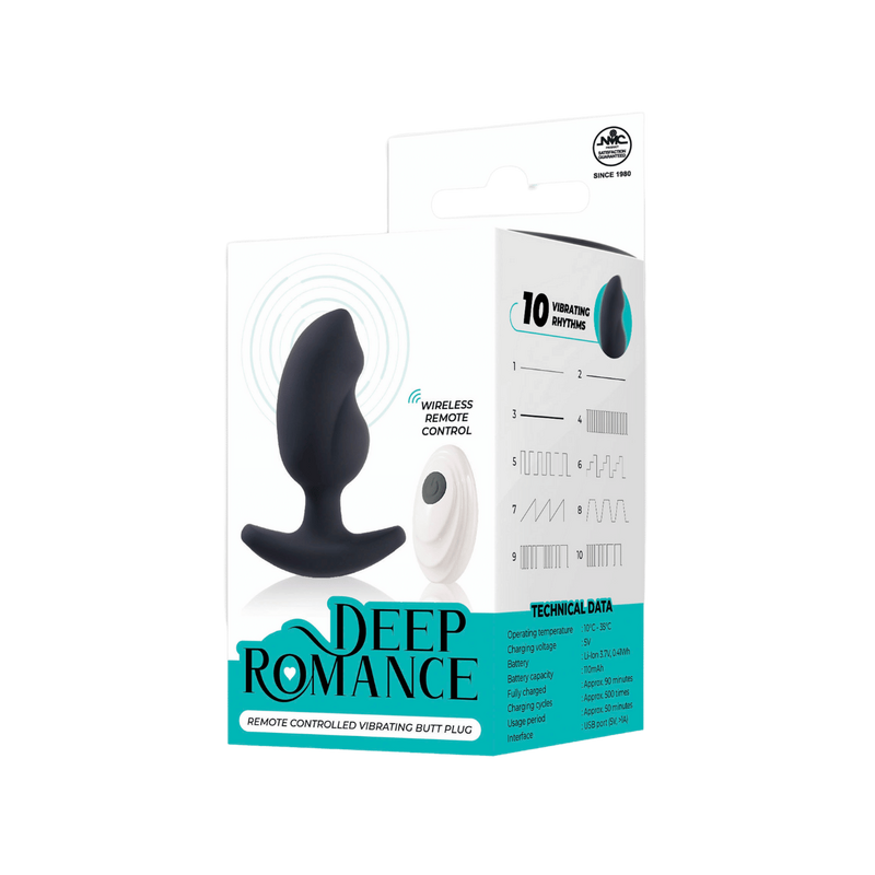 Deep Romance Vibrating Butt Plug (Black)