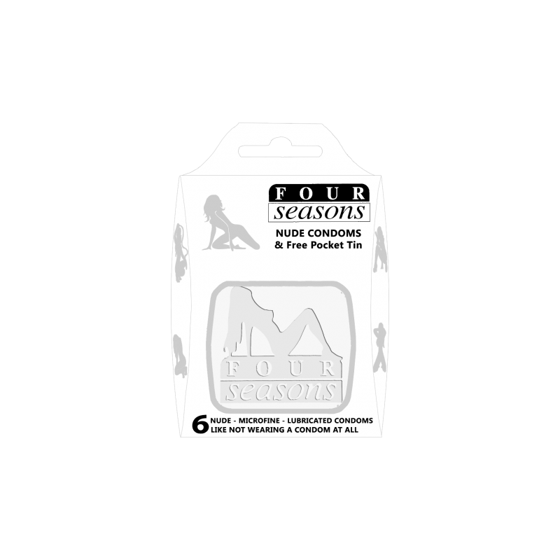 Four Seasons Nuda White Tin 6's Condoms