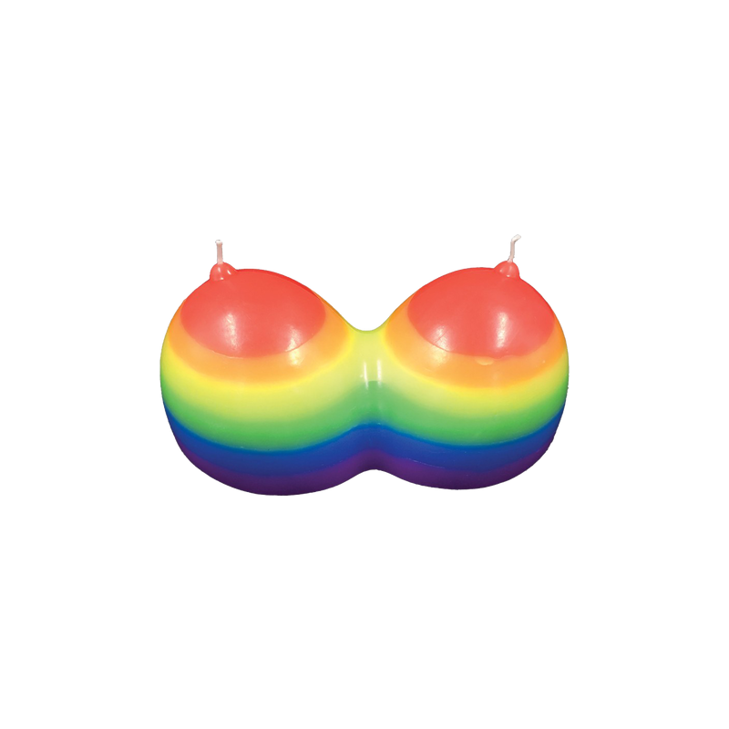 Rainbow Jumbow Boobie Candle