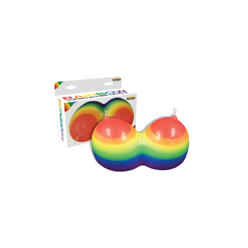 Rainbow Jumbow Boobie Candle