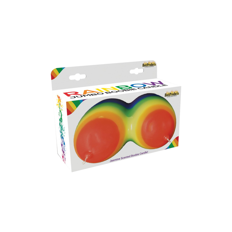Rainbow Jumbow Boobie Candle