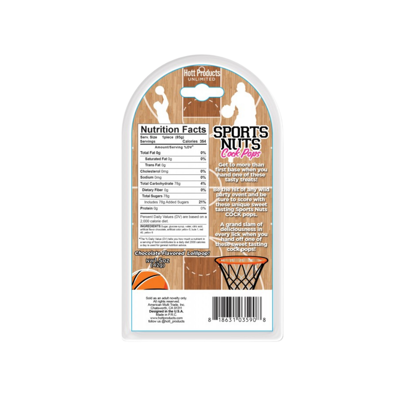 Sports Nuts Cock Pop - Basketball - Chocolate Flavoured