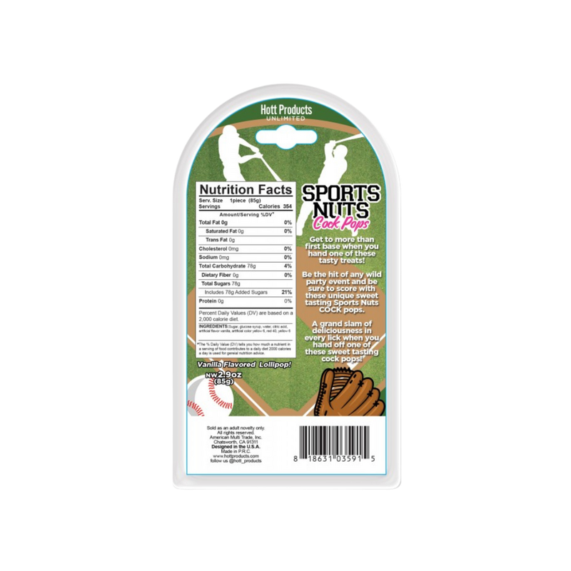 Sports Nuts Cock Pop - Baseball - Vanilla Flavoured
