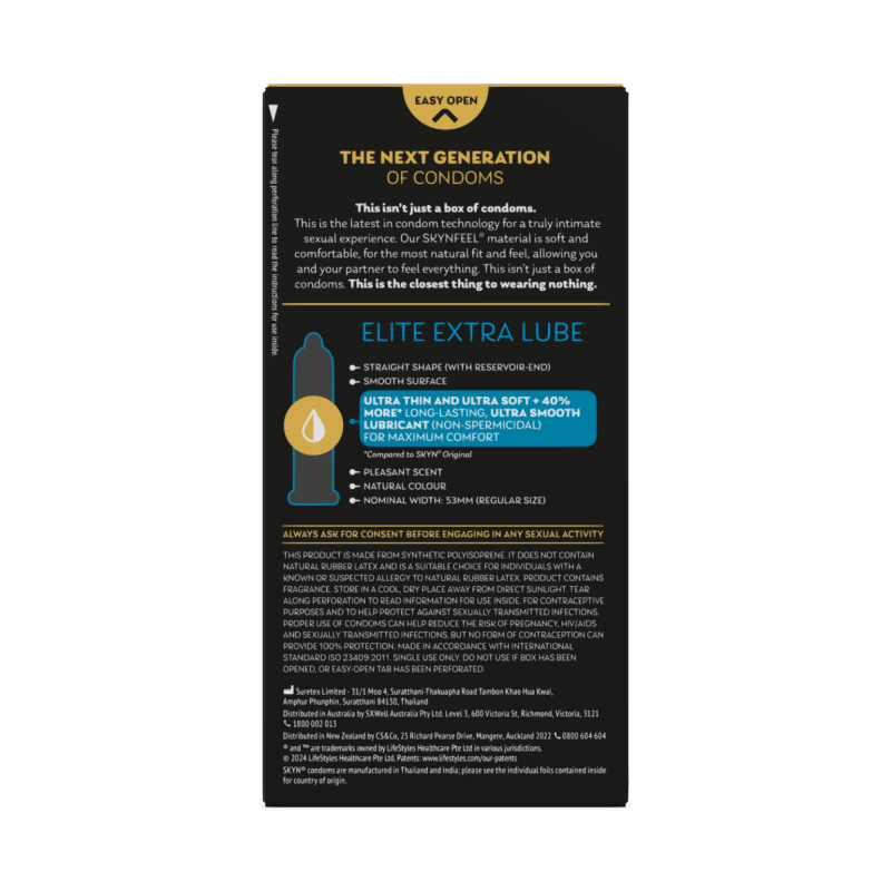 Elite Extra Lube 10's Condoms