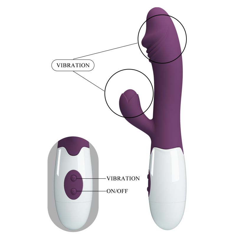 Snappy Rabbit Vibrator (Purple / White)