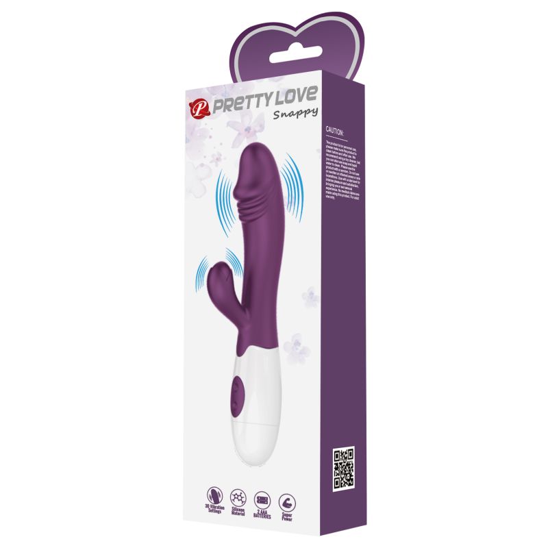 Snappy Rabbit Vibrator (Purple / White)