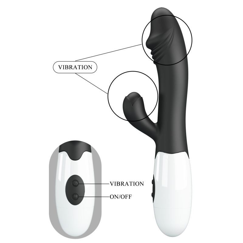 Snappy Rabbit Vibrator (Black)