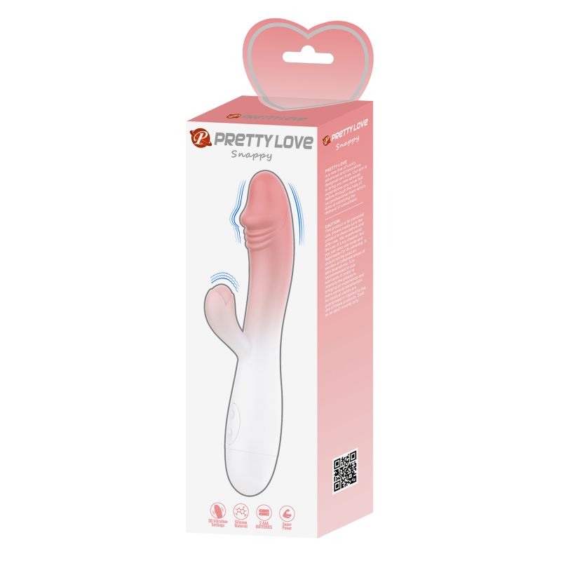 Snappy Rabbit Vibrator (Pink / White)
