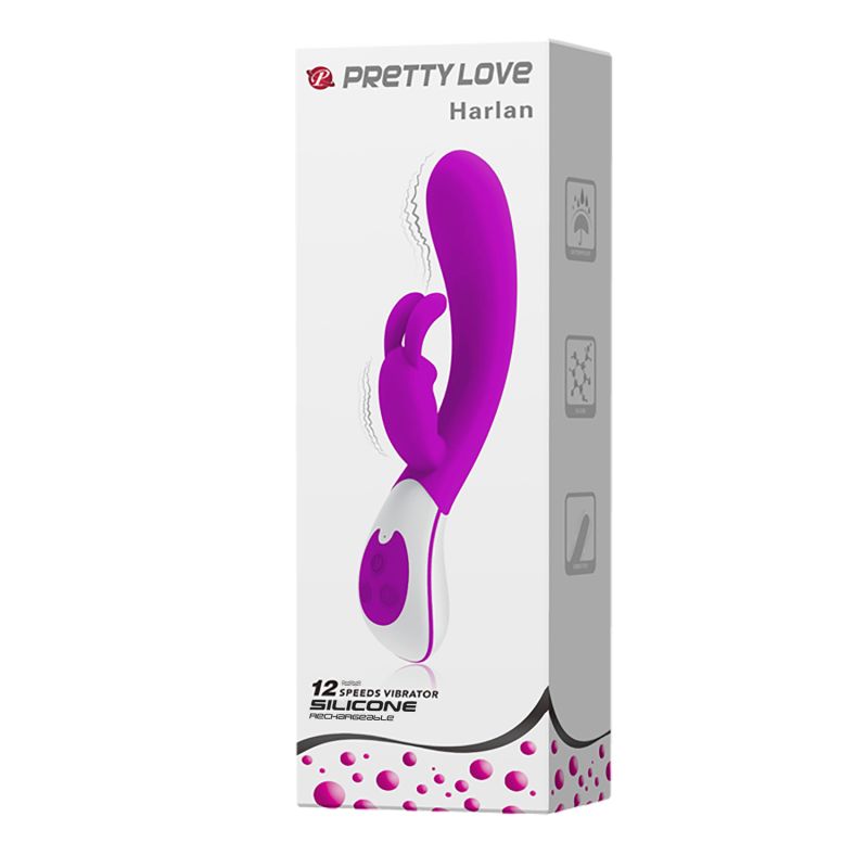 Harlan Rabbit Vibrator - Pretty Love (Purple / White)
