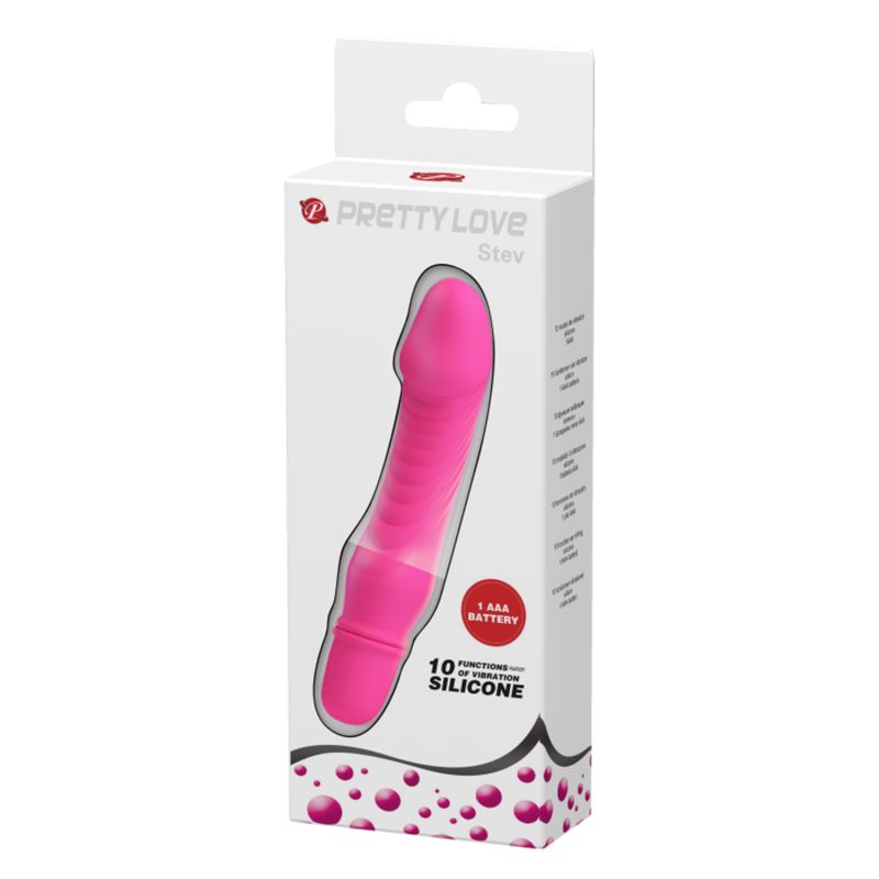 Stev Cock Shaped Vibrator (Dark Pink)