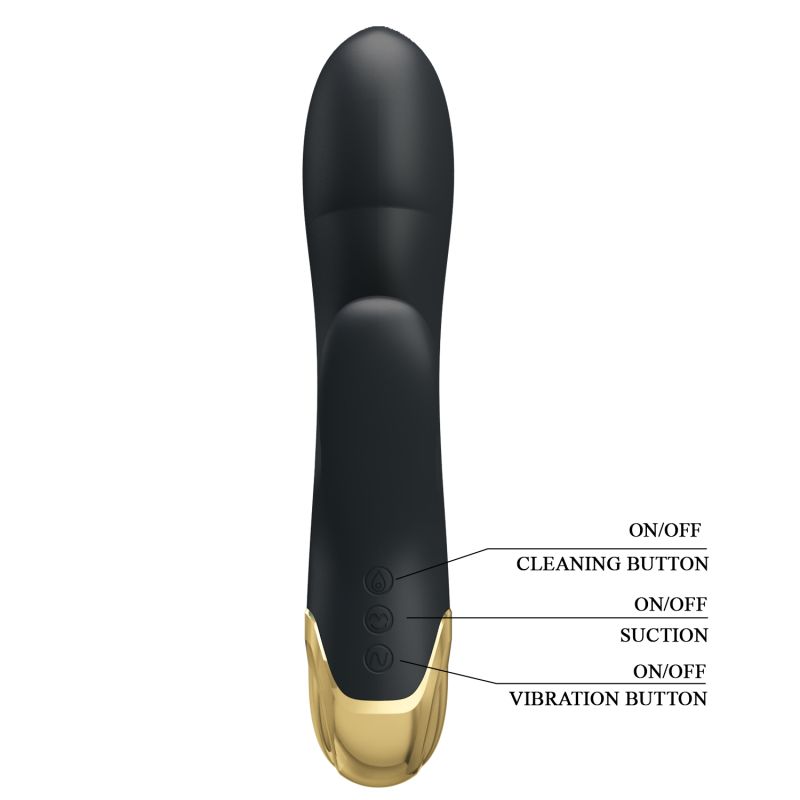 Royal Pleasure Rabbit Vibrator with Sucking Function - 18K Gold - Naughty Play - Pretty Love
