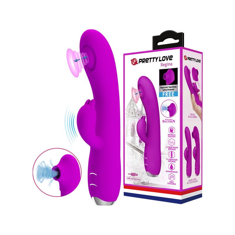 Regina Pulsating Rabbit Vibrator (Purple)
