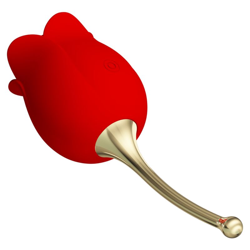 Rose Lover Licking Vibrator (Red)