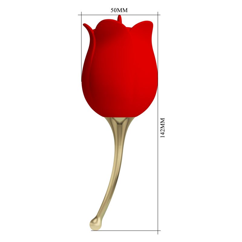 Rose Lover Licking Vibrator (Red)