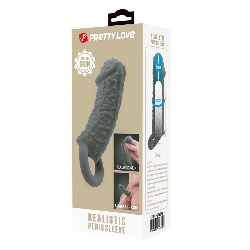 Realistic Penis Sleeve - B (Dark Skin Tone)