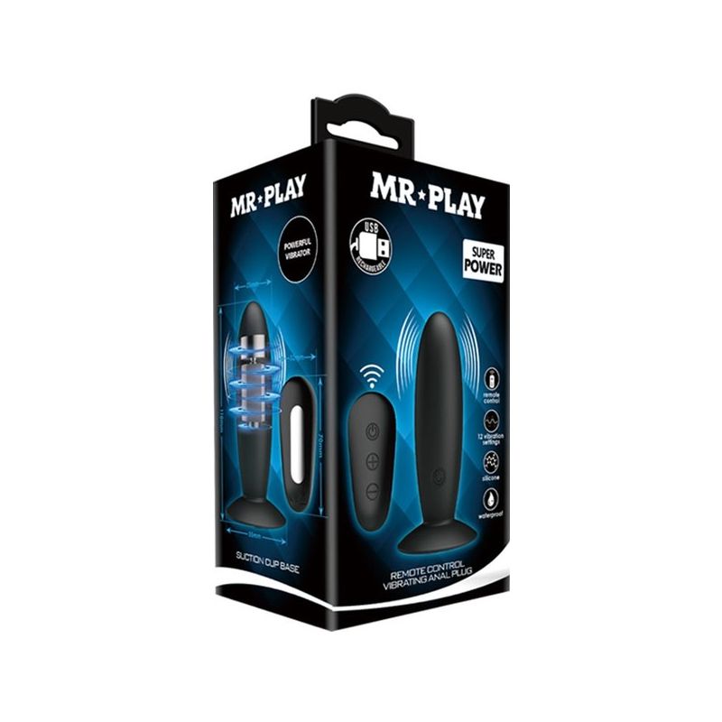 Mr. Play Remote Controlled Vibrating Anal Plug (Black)