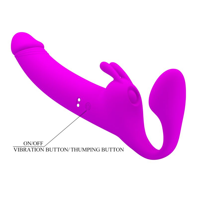 Zanini Vibrating Strapless Strap-On (Purple)