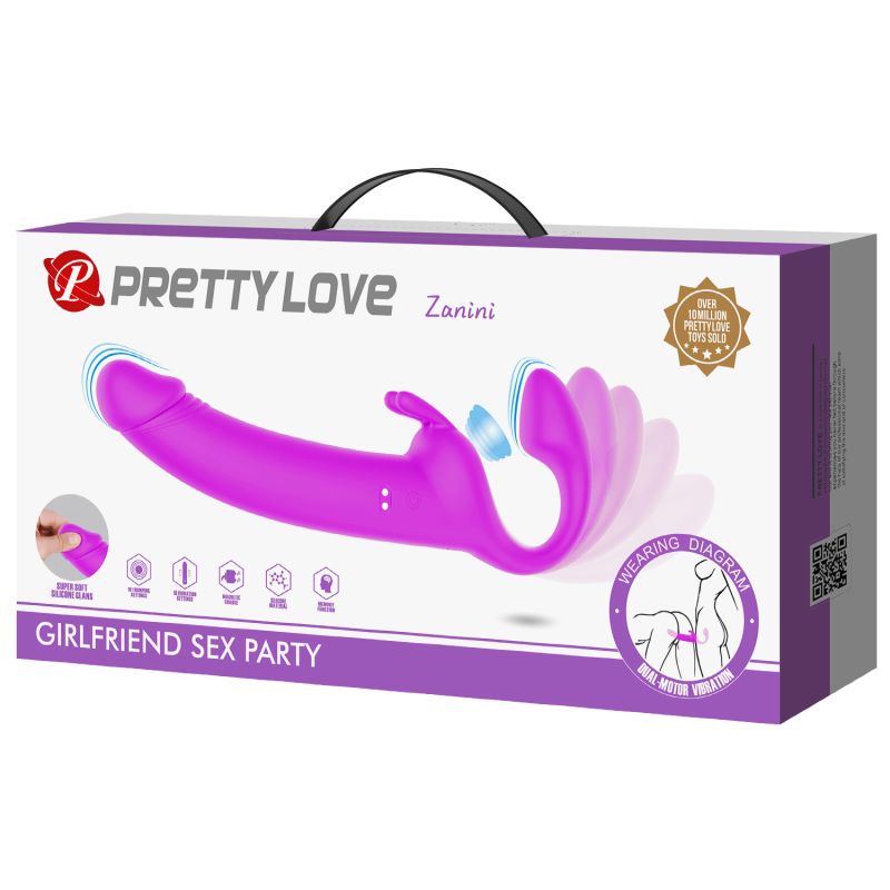 Zanini Vibrating Strapless Strap-On (Purple)