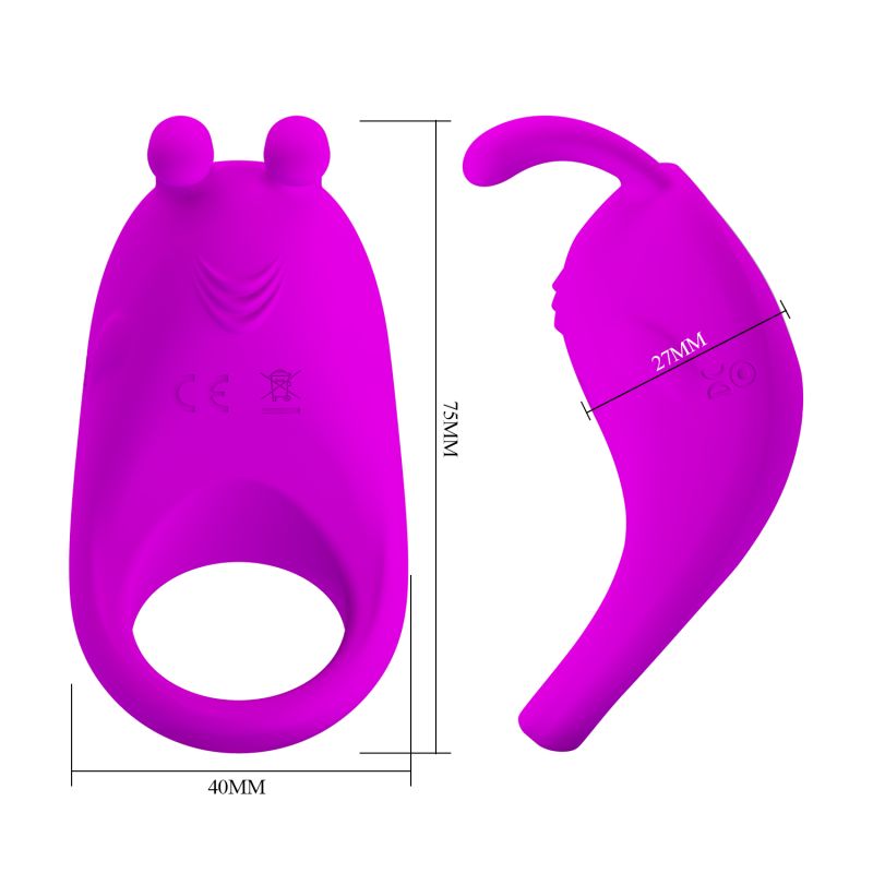 Rabbit Vibrator Cock Ring (Purple)