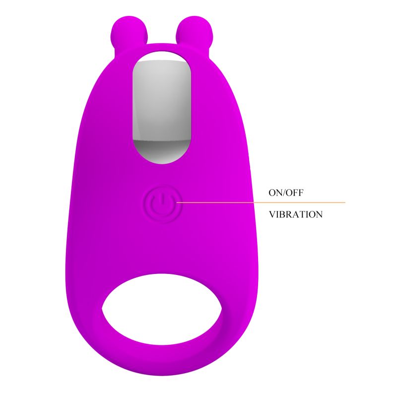 Rabbit Vibrator Cock Ring (Purple)